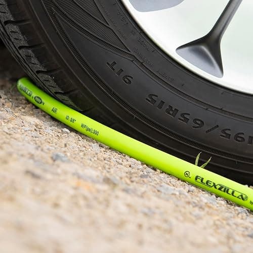 Flexzilla Air Hose, 3/8 in. x 50 ft., 1/4 in. MNPT Fittings, Heavy Duty, Lightweight, Hybrid, ZillaGreen - HFZ3850YW2 thumbnail 5