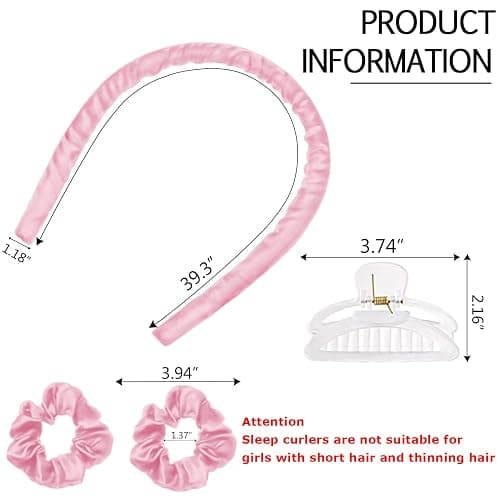 CORATED Heatless Curling Rod Headband, No Heat Silk Ribbon Rollers for Overnight Sleeping Curls, Styling Kit with Hair Clips and Scrunchie thumbnail 3