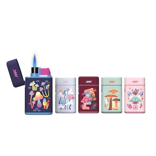 MK Lighter Torch Flame Pocket Lighters, Refillable and Multipurpose, Ideal for Candles, BBQ, Camping, and Everyday Use (Mushroom Design) thumbnail 5