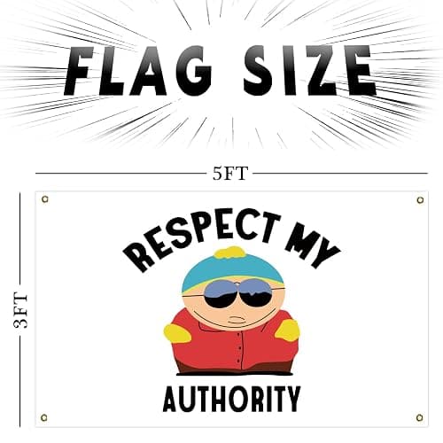 3x5 Feet Respect My Authority Flag Banner for Home Fraternities Man Cave Room Decor thumbnail 3