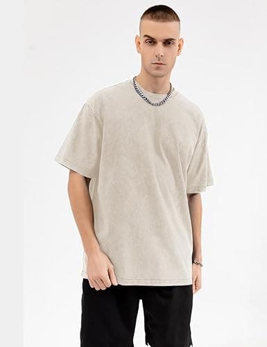 Arssm Men Oversized T Shirts Vintage Tee Loose Fit Short Sleeve Casual Streetwear Baggy Washed Unisex Tops thumbnail 5