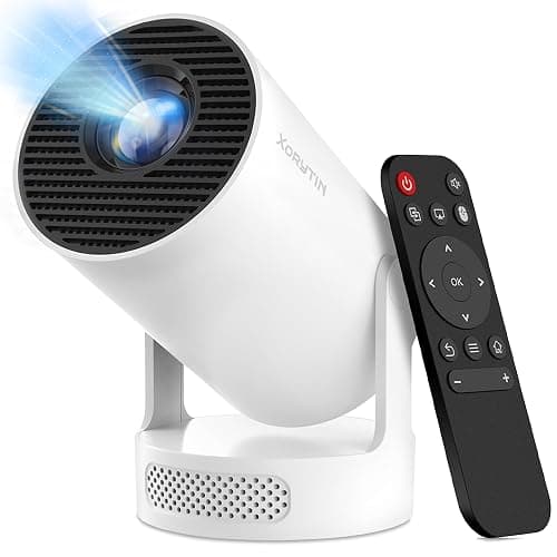 Xorytin Projector with WiFi and Bluetooth, Mini Projector with Built-in Apps, 4K Supported Smart Portable Projector, 210° Rotatable, Auto Vertical Keystone, 5W Speaker, 200 ANSI - Image 1