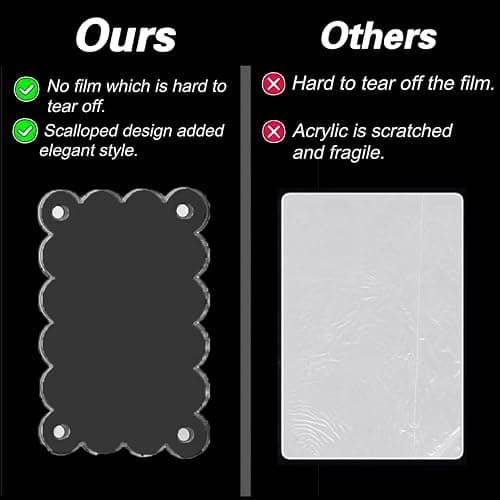 NEUREGY 15 Pack 2.36 x 3.54 Inch Acrylic Fridge Magnetic Frame Scalloped, Double Sided Polaroid Frame, Refrigerator Magnet Picture Frame for Fujifilm Instax Mini thumbnail 6