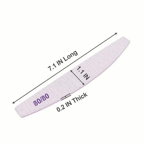 80/80 Grit Nail Files (10 Pack), Emery Boards for Acrylic Nails and Gel Nails, Coarse Nail File Double Sided 80 Grits Emory Professional Nail Filers Reusable Washable Manicure Curved Gray thumbnail 4