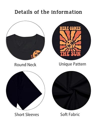 YHHR Womens Hawaiian Shirts Summer Casual Beach Sunshine Tropical T-Shirt Graphic Tees Short Sleeve Tops thumbnail 4