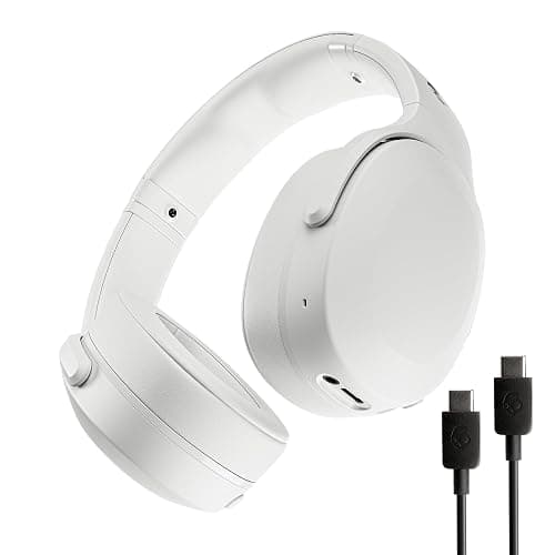 Skullcandy Crusher Evo Wireless Bluetooth Headphones with Extra USB-C Charging Cable, Multi-Sensory Bass, Noise Isolating Over-Ear Fit, 40 Hours Battery, Microphone for iPhone Android - Bone - Image 1