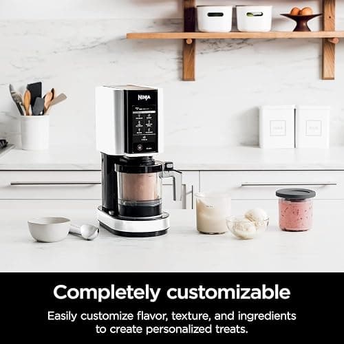Ninja NC301 CREAMi, Ice Cream, Gelato, Milkshake, Sorbet, and Smoothie Bowl Maker, 7 One-Touch Programs, White (Renewed) thumbnail 2