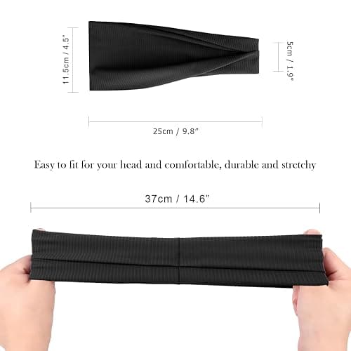 DRESHOW Yoga Sports Headbands for Women Elastic Non-Slip Headbands Workout Running Hair Bands 6 Pack thumbnail 7