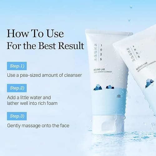 ROUND LAB 1025 Dokdo Cleanser 5.07 Fl Oz, Low pH Facial Cleanser for Sensitive Skin, Rich Soft Bubbles for Deep Cleansing and Makeup Removal, Hydrating Face Wash with Deep Sea Water, Korean Skin Care thumbnail 9