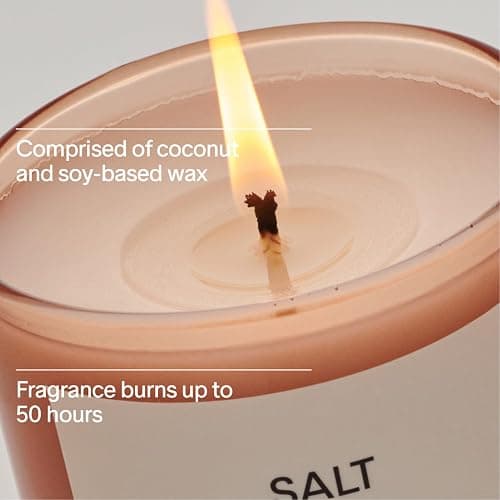 SALT & STONE Scented Candle for Women & Men | Hand-Poured, Aromatic & Fragrant | Made with Natural Coconut & Soy Blend Wax | 100% Cotton Wick | Long-Lasting 50 Hour Burn Time (8.5 oz) - Santal & Vetiver thumbnail 4