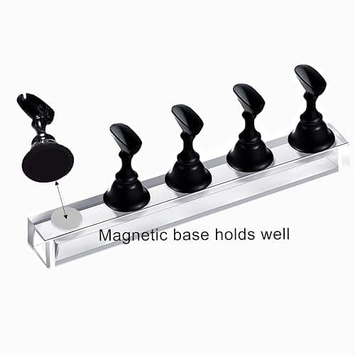 Treamlyn 10Pcs Nail Stand for Press on, Fake Acrylic Nail Stand, Nail Display Practice Stands with Magnetic Base, Nail Tip Holders for Salon and Home DIY thumbnail 4