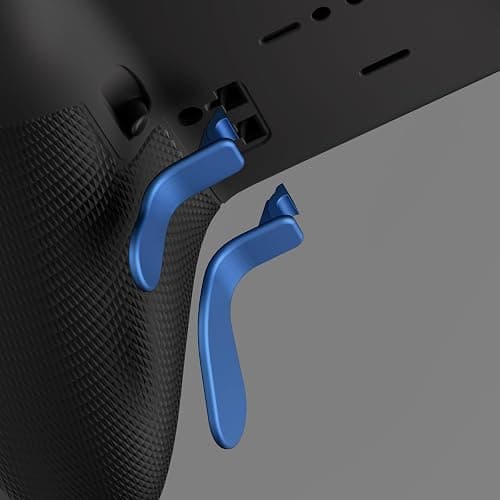 eXtremeRate 4 pcs Metallic Neptune Blue Stainless Steel Paddles, Replacement Interchangeable Hair Trigger Locks for Xbox One Elite, Xbox Elite Series 2 & Elite 2 Core Controller thumbnail 3