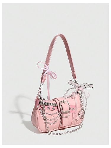 Verdusa Y2k Star Embroidery Shoulder Bag Mini Chain Hobo Handbag Purses thumbnail 5