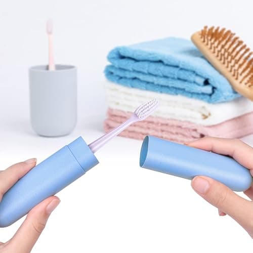 Hooqict 4 Pack Travel Toothbrush Case Portable Travel Toothbrush Holder Plastic Toothbrush Container Protector Cover for Traveling, Camping, Home, School, Business thumbnail 2
