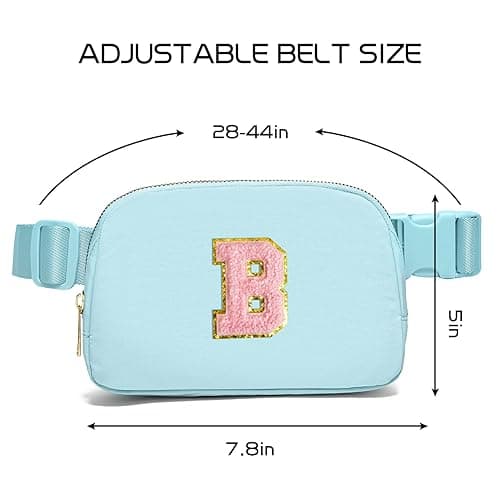 Gitus Gifts for 7 8 9 10 11 Year Old Girls Belt Bag Fanny Pack Crossbody Bags with Initial Letter Patch Birthday Gifts for Daughter Sister Friends Teen girls (Icing Blue-B) thumbnail 4