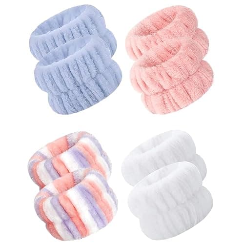 Wrist Bands to Wash Face, 8 Pcs Face Wash Wristbands, Spa Wrist Washband for Prevent Liquid from Spilling Down Your Arms - Image 1