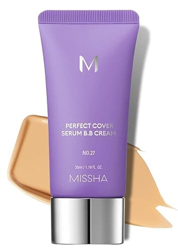 MISSHA M PERFECT COVER SERUM BB CREAM No.27 Honey Beige, Skin Care Foundation Makeup, Tinted Moisturizer, Superfood Complex, Buildable Coverage, Glass Skin, Paraben Free, 1.18 Fl oz - Image 1
