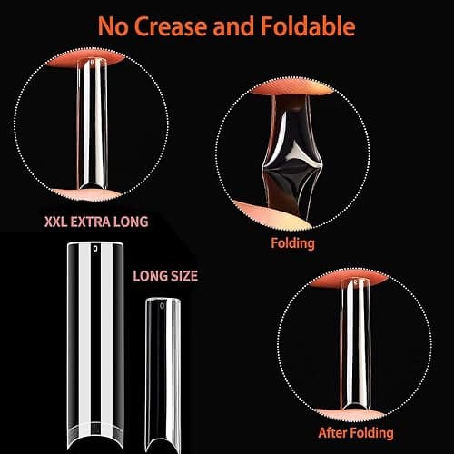 UNA GELLA Nail Tips Square XXL Tips 120 PCS No C Curve Gel Tips Extra Long Square Straight Nails Half Fake Nail Tips No Trace for Acrylic Nails Tips for Home DIY with Box thumbnail 5