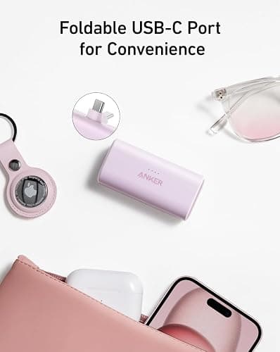 Anker iPhone 16 Portable Charger, Nano Power Bank with Built-in USB C Connector, 5,000mAh Portable Charger 22.5W, for iPhone 16/15 Series, Samsung S22/23 Series, iPad Pro/Air, AirPods, and More thumbnail 3