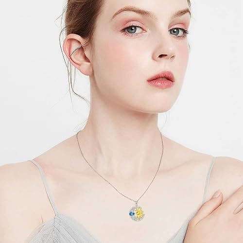 AOBOCO 925 Sterling Silver Moon Sun Star Necklace Celtic Jewelry for Women Girls thumbnail 5