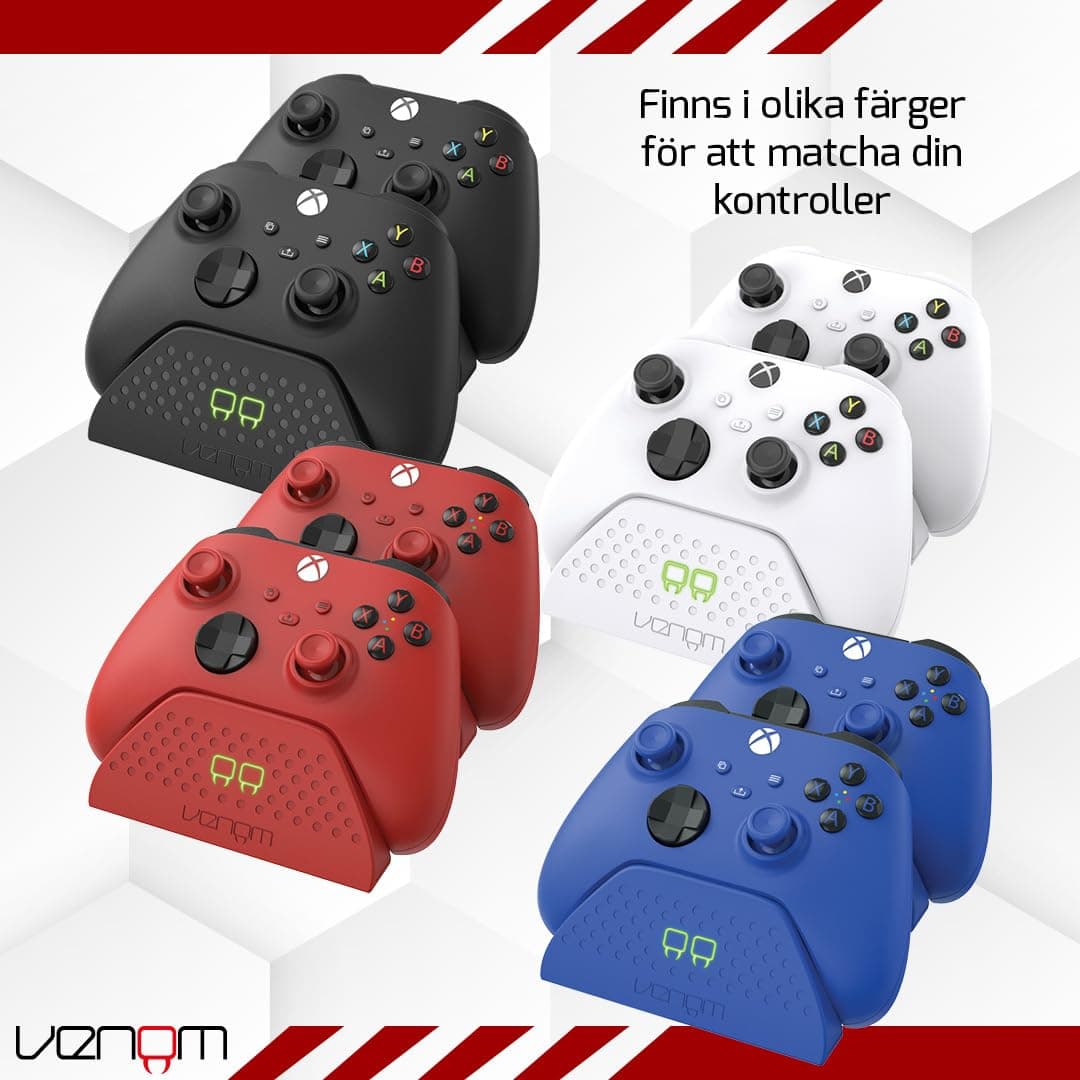 Venom Dubbel laddningsstation med 2 x laddningsbara batterier, Twin Dock - vit (Xbox Series X & S/Xbox One) thumbnail 6