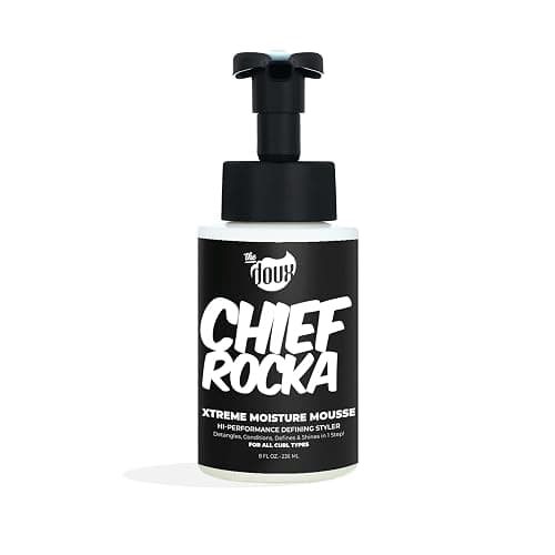 Chief Rocka Xtreme Moisture Mousse for Curly Hair – Curl Defining Hair Mousse for Women with Lasting Hold, Frizz Control & Shine – Styling Foam for Wavy Hair, Coily Hair & Natural Hair Products, 8oz - Image 1