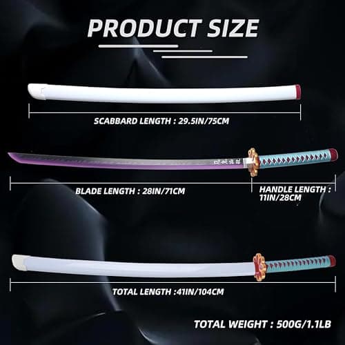 LED Light Demon Slayer Sword Cosplay 41 inches with Belt Holder Stand thumbnail 3