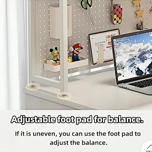 Desktop Bookshelf, Multi-Size pegboard Storage and Organization Rack, Dorm Desk Shelf, White Desk Hutch, Desktop Storage for Office, Study, Student Storage and Display Rack (37.4" Lx9.9 Wx37 H) thumbnail 9