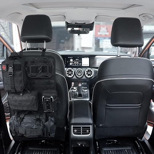 Universal Tactical Vehicle Back Seat Organizer with 5 Molle Pouch Molle Pouches Truck Seat Organizer Tactical Gear for Car Truck Ford Jeep Vehicle thumbnail 6