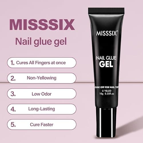 Misssix Extra Short Square Gel x Nail Tips Kit, 216Pcs Pre Etched Clear Fake Nails, Full Cover False Nail 9-in-1 Gel Glue and Portable Mini U V Nail Lamp for Women 12 Sizes thumbnail 5