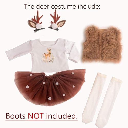 Sweet Dolly 18 Inches Doll Clothes Christmas Deer Costume Tutu Dress fits 18 Inch Doll thumbnail 5