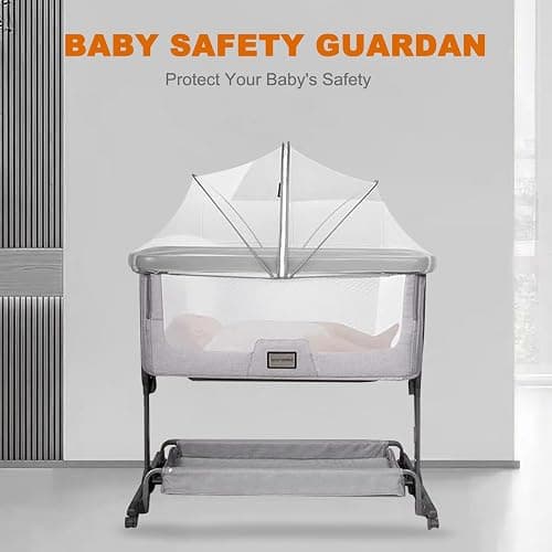 FORNORM Mosquito Net for Travel Cot, Insect Cat Net Zipper Mosquito Net for Baby Bed, Baby Crib, Bassinet, Bedside Sleeper(White, for 39x22" Cot) thumbnail 6