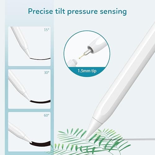 Stylus Pen for iPad 2018-2024,5 Minutes Fast Charging Palm Rejection Tilt Sensitivity High Precision&Magnetic, Compatible with iPad Pencil 6-10th, Pro 11"/12.9"/13", Mini 5/6th, Air 3-6th thumbnail 4