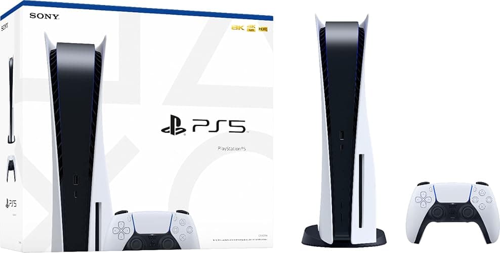 Sony Playstation 5 Disc Version PS5 Console - 4K-TV Gaming, 120Hz 8K Output, 16GB GDDR6, 825GB SSD, WiFi 6, Bluetooth 5.1 (Renewed) White thumbnail 2