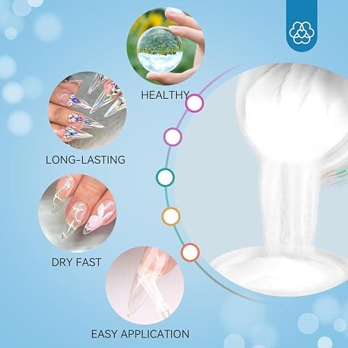 SAVILAND Clear Dip Powder - 2.1 oz/ 60g Dipping Powder Set Crystal Clear for French Natural Nails Art Starter Manicure, Strengthen Nail Easy for Beginners to Use No Nail Lamp Needed thumbnail 5