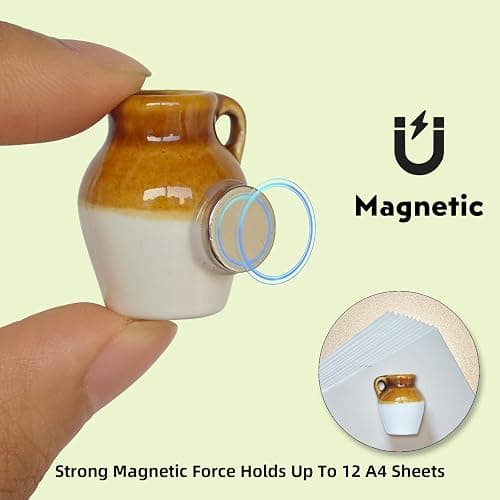 UpaLoo 5pcs Mini Vase Magents for Fridge, Funny Tiny Vase Fridge Magnets, Plant Vase Fridge Magnets for Whiteboard, Locker, File Cabinet(with Flower) thumbnail 5