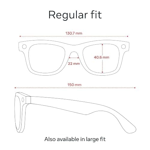 Ray-Ban Meta (Gen 1), Wayfarer, Shiny Black | Smart AI Glasses for Men, Women — 12 MP Ultra-Wide Camera, Open-Ear Speakers for Audio, Video Recording and Bluetooth — Clear Lenses — Wearable Technology thumbnail 8