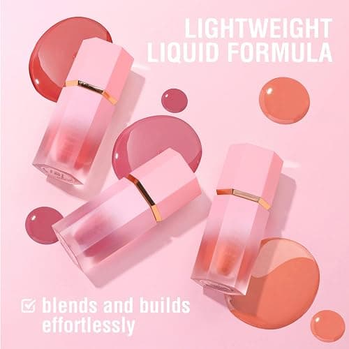Beauty Searcher Gel per guance, crema di fard liquido, sensazione di leggerezza e traspirabilità, lunga durata, a prova di sbavature, aspetto naturale, trucco di fard per la pelle (#103 DEVOTED) thumbnail 9