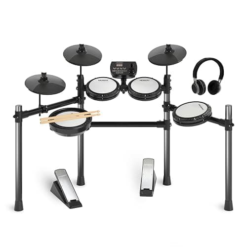 MOSEN Electric Drum Set with 4 Quiet Mesh Drum Pads, Cymbals, Sticks, Headphones, USB MIDI, Kick Pedal, 195+ Sounds and 25 Drum Kits for Beginner MED-X3 thumbnail 2
