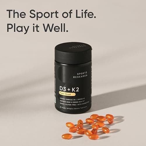 Sports Research® Vitamin D3 + K2 w/ Coconut Oil - Vegan Vitamin D 5000iu & Mk7 Vitamin K 100mcg for Bone & Immune Support - Vegan Certified · Non-GMO · Soy Free - 60 Softgels thumbnail 7