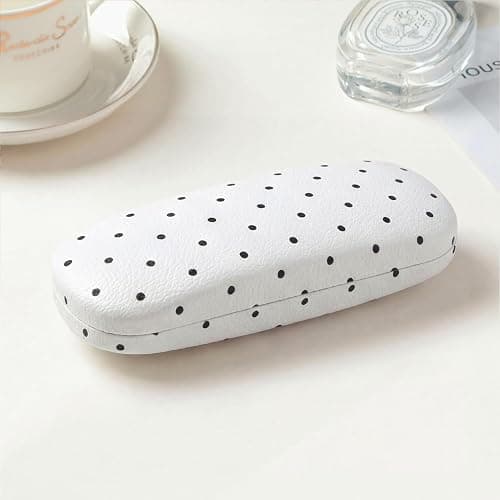 Knagsfa Glasses Case Hard Shell, Cute Sunglasses Case for Women Leather Protective Case for Eyeglass with Cleaning Cloth thumbnail 4