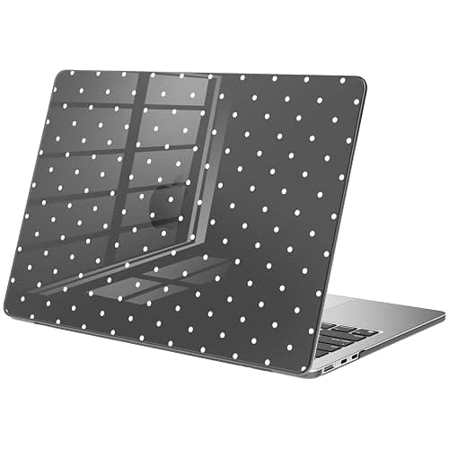 BlHMCASE Compatible with MacBook Pro 13 inch Case M2 2025, 2024-2016 A2338 M1 A2251 A2289 A2159 A1989 A1708 A1706, Cute White Polka Dot Protective Hard Shell Clear Black Cover for Mac Pro 13 - Image 1
