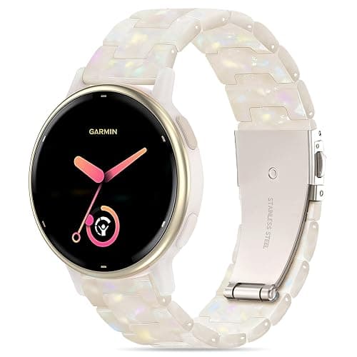 Compatible with Garmin Vivoactive 5 Watch Band Resin, 20mm Strap Compatible for Garmin Vivoactive 6/3/Forerunner 245/165/55/570 42mm/645 Wristband Bracelet Replacement with Stainless Steel Buckle - Image 1