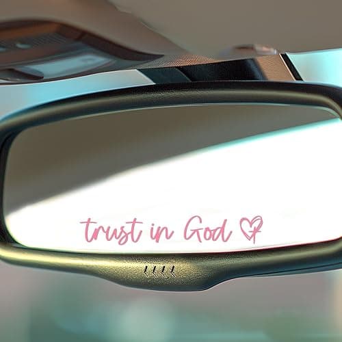 3X Trust in God Mirror Sticker for Cars - Christian Stickers Rear View Mirror Accessories - Christian Car Decals for Men and Women, Girl Car Accessories - Trust in God Car Stickers thumbnail 4