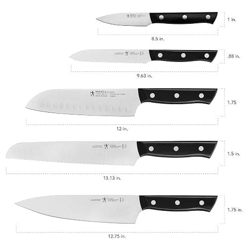 Henckels Dynamic 5-Pc Knife Set with Chef, Bread, Utility, Paring, Santoku | The Perfect Kitchen Knife Set for Effortless Cutting, German Engineered, Informed by 100+ Years of Mastery. Dishwasher safe thumbnail 3