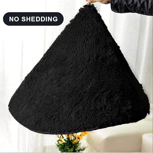 Merelax Soft Modern Indoor Shaggy Area Rug for Bedroom Livingroom Dorm Kids Room Home Decorative, Non-Slip Plush Fluffy Furry Fur Rugs Comfy Nursery Accent Floor Carpet 3x5 Feet, Black thumbnail 2