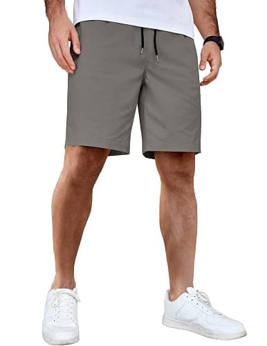 COOFANDY Men's Casual Shorts Cotton Elastic Waist Drawstring Shorts Lightweight Summer Beach Shorts - Image 1