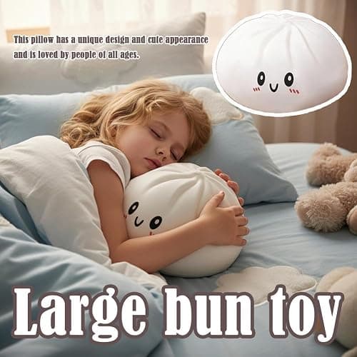 Giant Dumpling Squishy, 10in Mystery Dumpling Squishy Large Toy, Jumbo Dumpling Stress Ball, Soft Squeeze Decompression Dough for Adults (1 PC) thumbnail 4