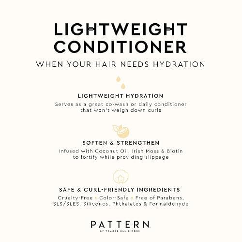PATTERN Beauty by Tracee Ellis Ross Lightweight Conditioner, 3 Fl Oz, Rich Moisture for Curlies, Coilies and Tight-Textured Hair, 3a-4c thumbnail 7