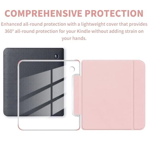 Case for 7" Kobo Libra Colour 2024 Released, Ultra Clear Soft Flexible Transparent TPU Back Cover with Auto Sleep/Wake for Kobo Libra Colour, Pink thumbnail 3